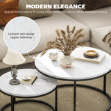 Tables basses gigognes modernes (lot de 2) avec piétement en métal pour salon, chambre, bureau