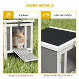 Wooden Rabbit Hutch, Bunny Cage with Waterproof & Openable Asphalt Roof, 20