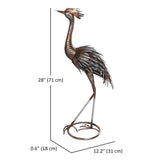 Garden Statue Heron Standing Lawn Sculpture Statue Ornament with Stakes for Lawn
