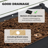 Jardinière surélevée en bois, bac de plantation avec tablette de rangement, 34