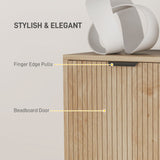 Accent Cabinet with Doors & Adjustable Shelf, Freestanding Console Cabinet with Wood Legs