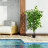 4.5ft Ficus Artificial Plant with Realistic Leaves