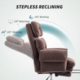 Reclining Executive Computer Desk Chair, Ergonomic Office Chair with Footrest and Thickly Padded