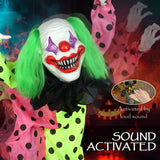 Life Size Stackable Halloween Animated Clown with Red Light Up Eyes