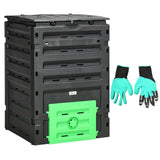 Compost Bin, Garden Composter with 80 Vents and 2