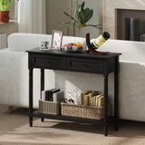 Hallway Console Table, Modern Entryway Table with 2 Drawers, Storage Shelf