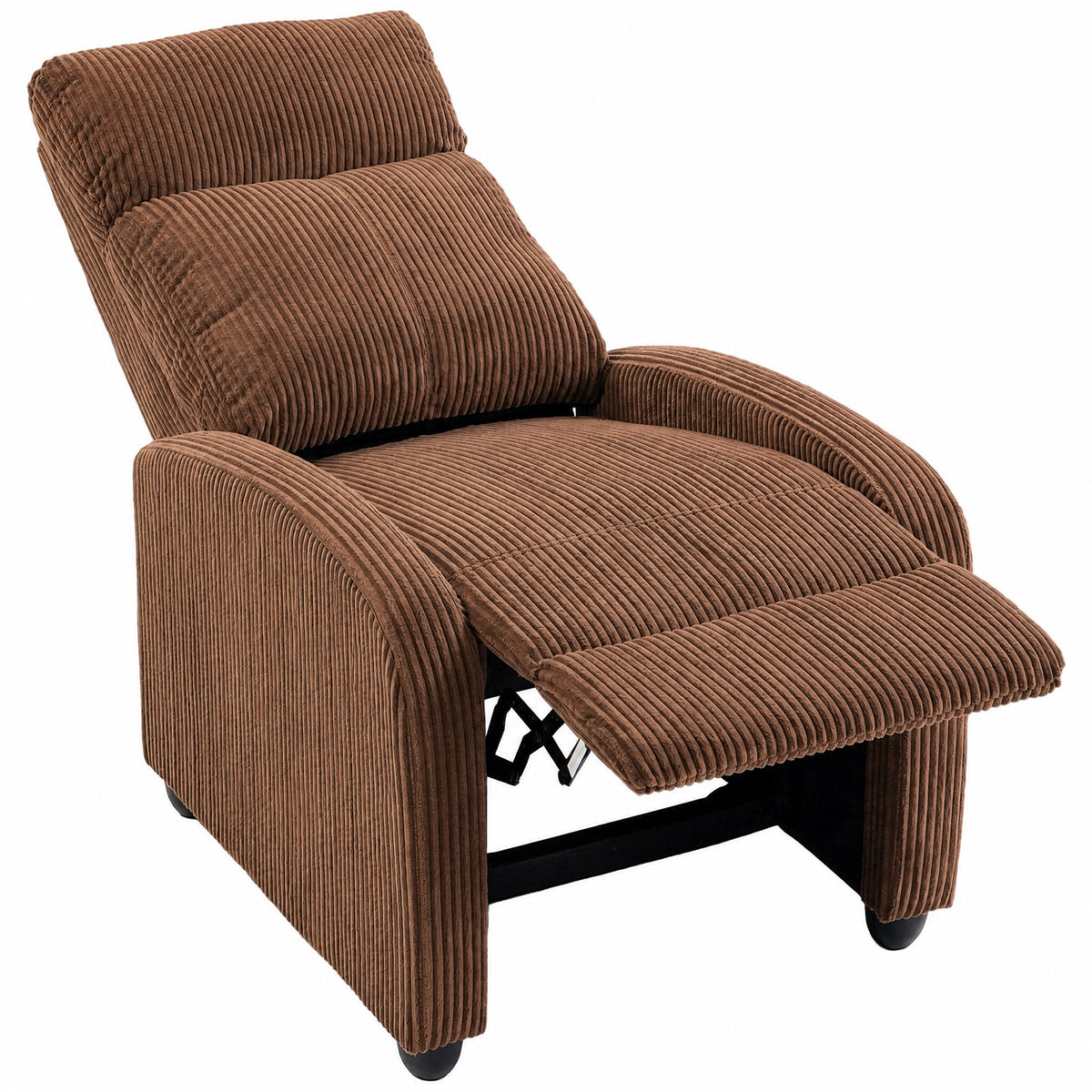 Corduroy Home Theater Seating, Push Back Recliner Chair with Padded Seat for Living Room