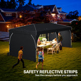 10 x 20 ft Pop Up Canopy Tent with Reflective Strips, UPF 50+ Easy up Instant Canopy with 6 Sandbags