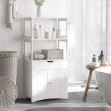 Armoire salle de bain au sol, armoire de cuisine autoportante avec étagères, tiroir et portes