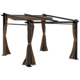 Metal Pergola with Sliding Roof Canopy, 10' x 10'