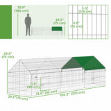 Metal Chicken Coop with UV-Resistant Cover for