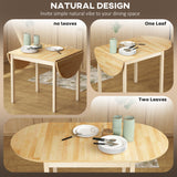 Solid Wood Kitchen Table, Drop Leaf Tables for Small Spaces, Folding Dining Table