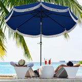 9FT Patio Umbrella Parasol, UPF 30+ Outdoor Market Umbrella with Crank, 8 Ribs, Push Button Tilt