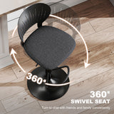 Bar Stools Set of 2, Modern Swivel Counter Height Barstools with Footrest and Hollow Backrest