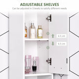 Tall Bathroom Vanities, Narrow Bathroom Cabinets with 2 Doors, Open Compartment and Adjustable Shelves