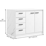 Kitchen Island with Storage Cabinet, 4 Drawers and Adjustable Shelf for Dining Room