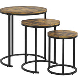 Nesting Tables Set of 3, Stacking Side Tables with Steel Frame for Living Room