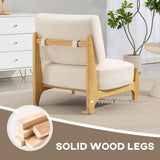 Fauteuil d'Accent avec Cadre en Bois Caoutchouc, Large Siège