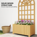 Wooden Raised Garden Bed with Lattice Trellis
