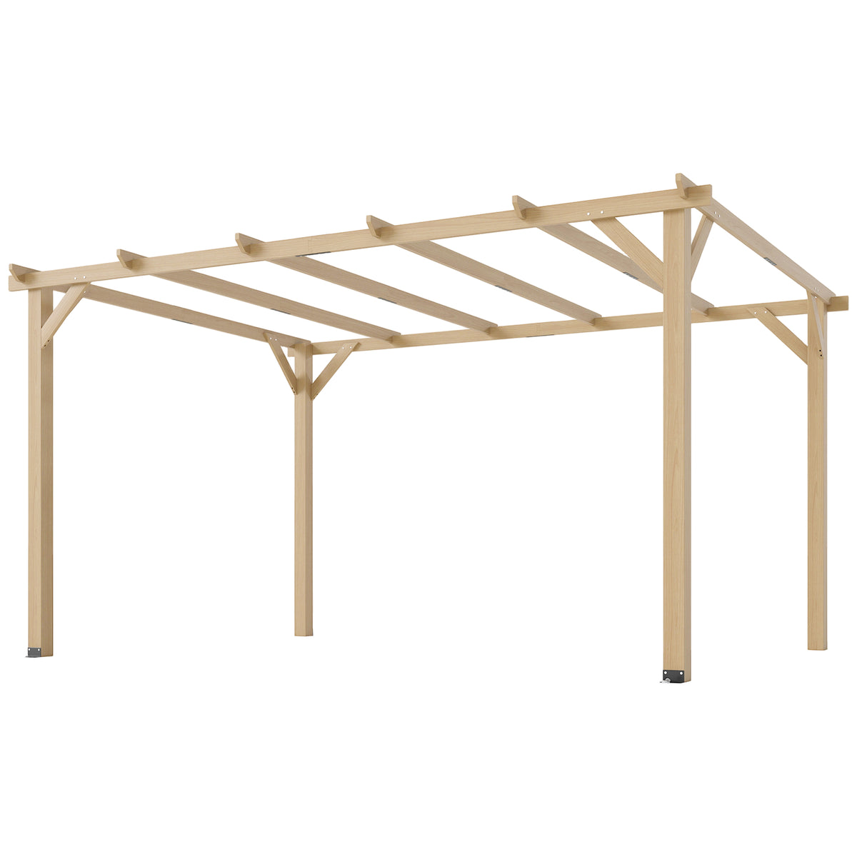 10' x 13' Wooden Pergola, Nature Wood