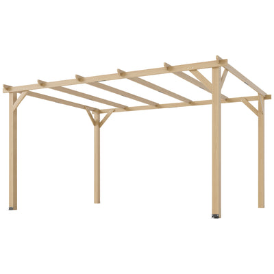 10' x 13' Wooden Pergola, Nature Wood