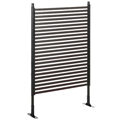 Picket Metal Garden Fence for Hard & Soft Ground, 5 ft(H) Standing Outdoor Fencing with Feet