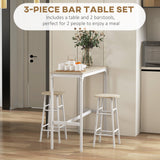 3-Piece Counter Height Bar Table and Chairs, Dining Table and Chairs Set for 2