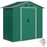 6.5x3.5ft Metal Garden Storage Shed for Outdoor Tool Storage with Double Sliding Doors and Vents