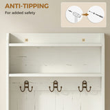 Modern Hall Tree with Shoe Storage Bench, Coat Rack and Shelves