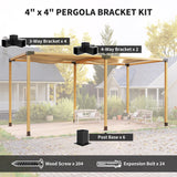 12PCS Pergola Kit, Pergola Brackets with 3-Way & 4-Way Corner Brackets for 4