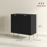 Modern Kitchen Storage Cabinet, Sideboard Buffet Cabinet with Adjustable Shelves and Metal Legs for Kitchen