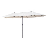 15ft Double-Sided Patio Umbrella Rectangular Parasol Sun Shelter Canopy Shade UV Protection w/ Hand Crank