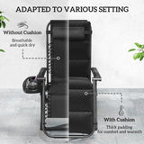 2pcs Reclining Zero Gravity Chair with Adjustable Backrest, Folding Garden Sun Lounger with Removable Cushion