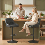 Bar Stools Adjustable Swivel Kitchen Chairs with Backrest Set of 2 for Kitchen Island