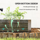 6' x 3' x 1' Raised Garden Bed with 2 Trellis Tomato Cages, Steel Frame Elevated Planter Box