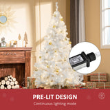 Sapin de Noël artificiel prélit 1,8 m, lumière LED blanc chaud, décoration de Noël festive pour la maison avec ouverture automatique
