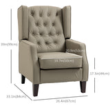 Fauteuil d'appoint en similicuir avec rembourrage épais pour le salon