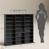 Media Storage Cabinet, 8-Tier DVD Shelf with 18 Adjustable Shelves, Holds 1032 CDs, 594 DVDs or Blu-rays