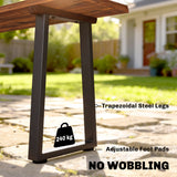 Wood Outdoor Bench for 2 People, 59