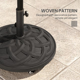 Round Patio Umbrella Base with Wheels, 44 lbs Resin Umbrella Stand Base, 1.3