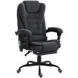 7-Point Vibrating Massage Chair, Reclining Office Chair with Footrest, Adjustable Height