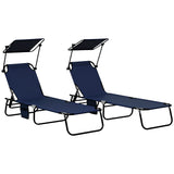 2 chaises longues patio pliantes
