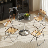 4 Pack Acrylic Foldable Chairs, Transparent Folding Chairs for Living Room