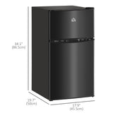 3.2 Cu Ft Compact Refrigerator, Adjustable Shelves and Reversible Doors for Bedroom