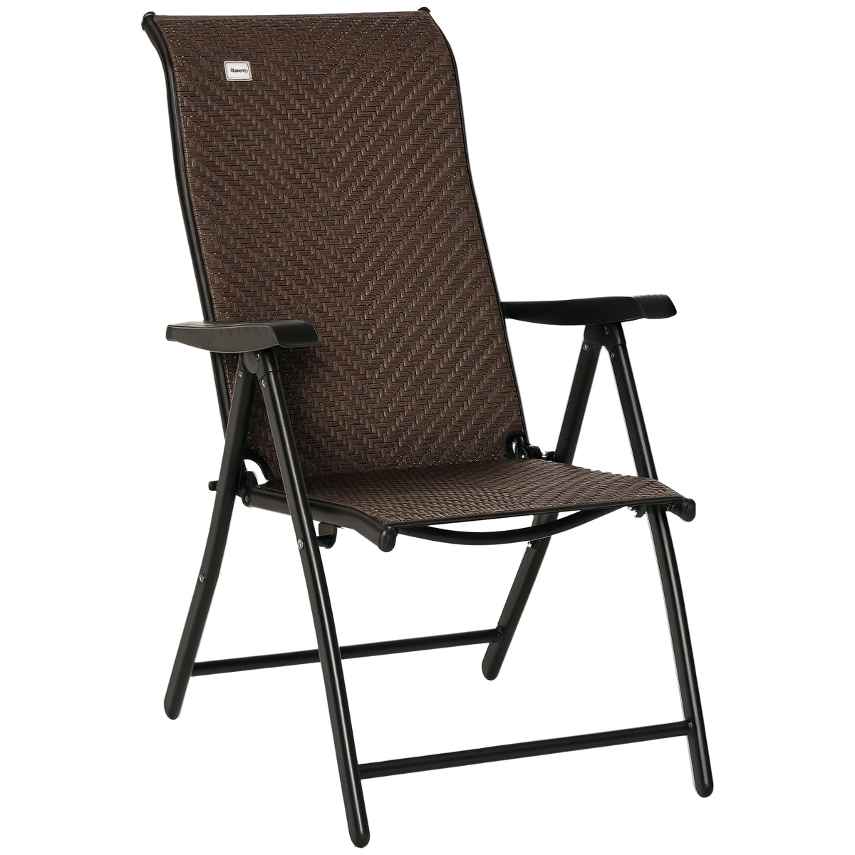 Chaise berçante en rotin pliante, fauteuil relax extérieur en osier portable avec 7 positions dossier ajustables pour jardin
