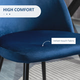 Modern Dining Chairs, Mid-Back Velvet-touch Upholstery Side Chair, Set of 4