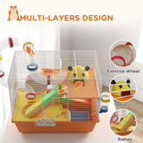3 Tiers Hamster Cage for Gerbil, Exercise Wheel, 18
