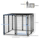 Outdoor Dog Kennel, Lockable Pet Playpen Crate with Top Cover