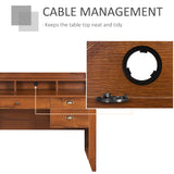 Table d'étude avec étagère de rangement, tiroirs, étagère, bureau à domicile, poste de travail avec gestion des câbles