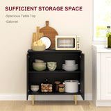 Modern Kitchen Storage Cabinet, Sideboard Buffet Cabinet with Adjustable Shelves and Metal Legs for Kitchen